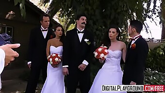 La mariée aux gros seins Casey Calvert fait une fellation profonde à son marié Brandon Ashton dans la deuxième scène de Wedding Belles