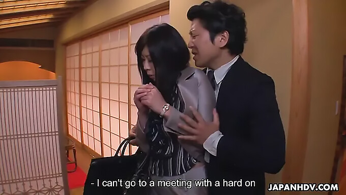 Japanese office secretary seduced and used by her boss in a restaurant